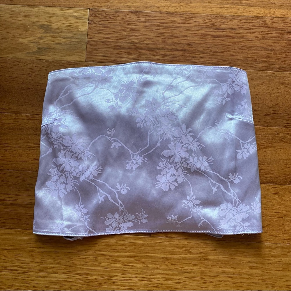 lavender silky tube top